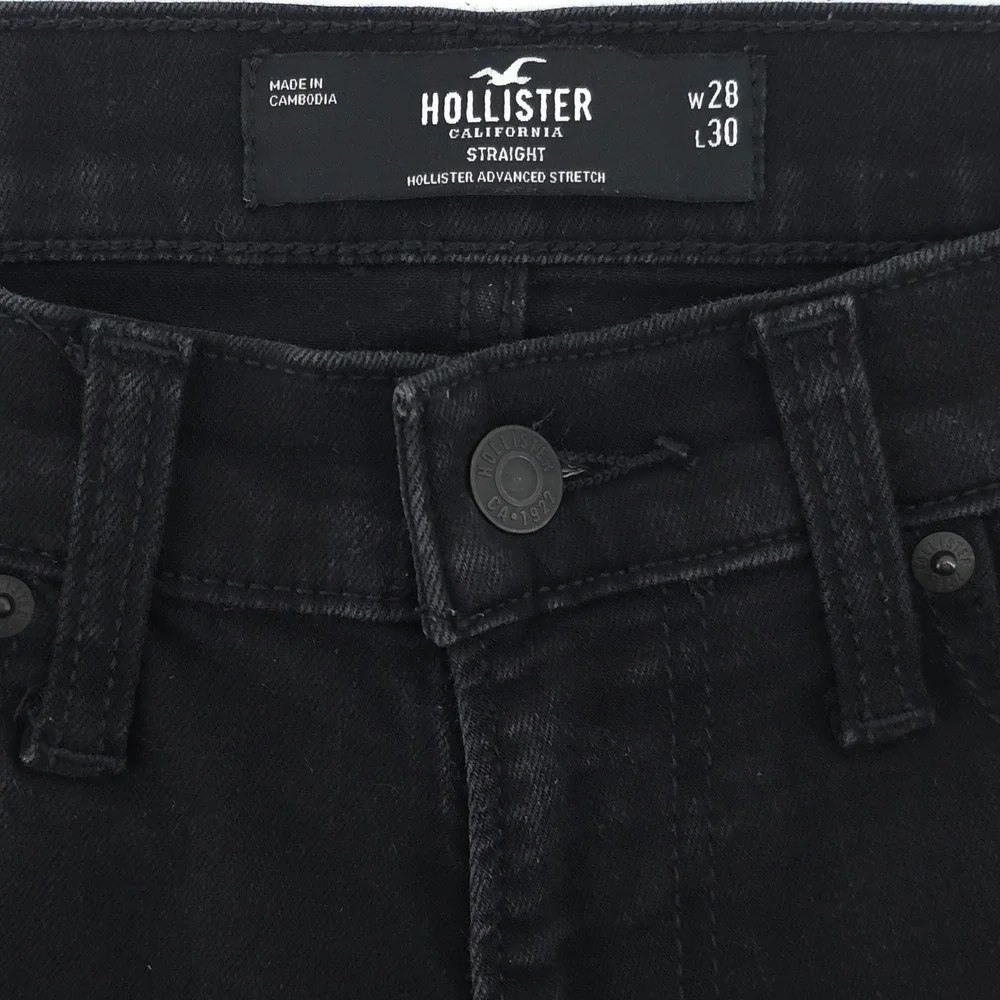 Hollister Mens Jeans Straight Advanced Stretch 28x30 Black Casual Streetwear